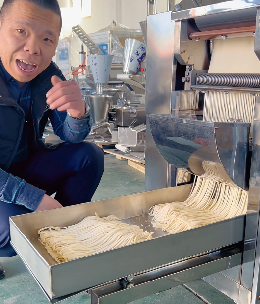 What should I do if the noodles are processed and produced with a noodle machine is too loud?